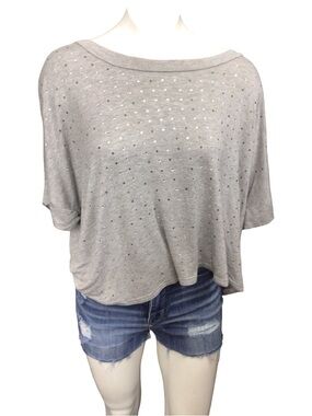 Forever 21 Light Gray Studded Crop Top